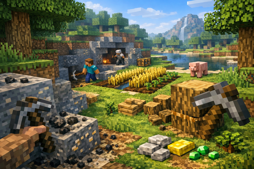 Resource Gathering in Minecraft and the Lessons It Teaches Players